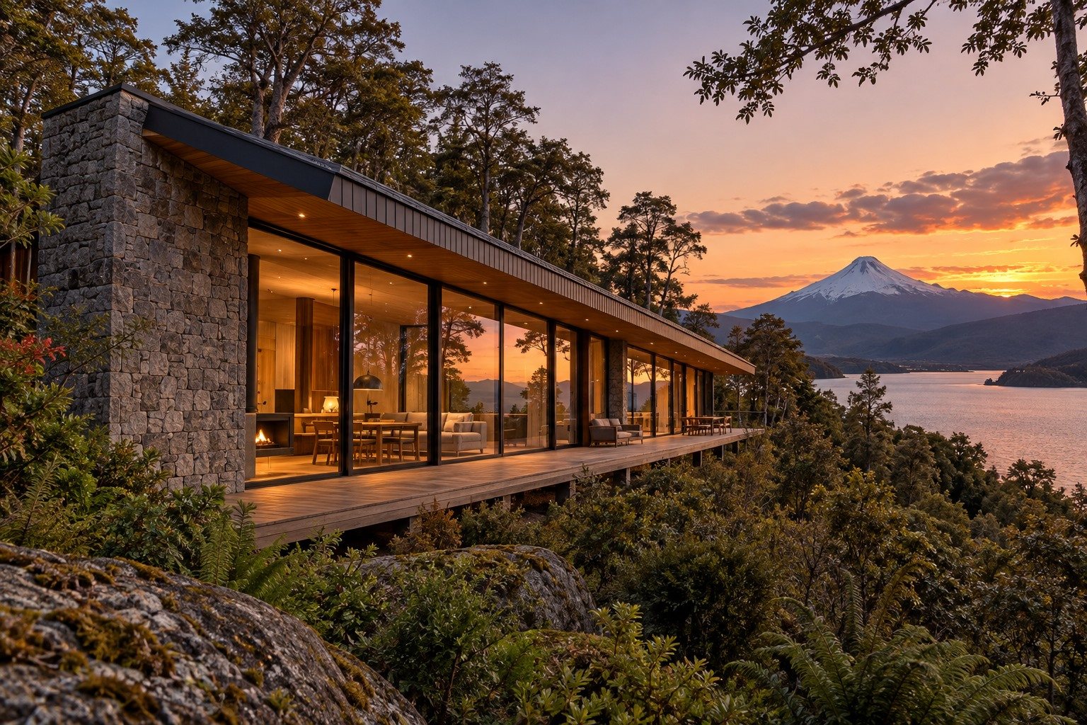 Ñirre, casa de techo de una agua
